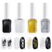 4 Colours 10ml Nail Polish Set Printed Jelly Nail polish Gold silver metallic colors Nail Pigment Polish Lacquer Nail Art Design Drawing Tool