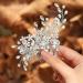 Easedaily Rhinestone Bride Wedding Hair Comb - Silver Crystal Bridal Hair Piece with Pearl Accents for Women and Girls - Buy Online on GoSupps.com