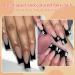120pcs Black French Tip Press on Nails - Matte Nude Pink Medium Square Fake Nails for Women & Girls | Black Acrylic Artificial Nail Tips - Buy Online on GoSupps.com