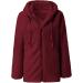 oelaio Womens 2023 Winter Fuzzy Fleece Jacket Hooded Full Zip Solid Cardigan Coats Outerwear with Pockets Fall Outfits Wine Medium - Buy Online on GoSupps.com