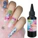 Pisamhid Clear nail adhesive for glittering nails-nail polish mixed gel for manicure-nails fashion-nails 60 ml blending glitter gel for scattering marble natural stone watercolor flower pressure-nails