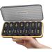 14 Compartments Weekly Pill Organizer - 7 Day AM PM Pill Box for Vitamins & Supplements | Portable Travel Medicine Planner (Light Black - Buy Online on GoSupps.com
