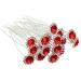 Sunflower Rhinestone Bridal Hair Pins - 20Pcs U-Shaped Wedding Accessories in Red - Buy Online on GoSupps.com