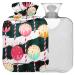 Naanle striped sweet hot hot water bottle with cover transparent warm water bottle 1 l warm stamp for pain relief heat and cold therapy bed hand feet warmer 1L