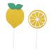 Artibetter 24pcs lemon cake decorations ingredients cake lemon baby shower decorations birthday cupcake topper cocktail plug in 12 piece set lemon Insert card muffin birthday cake topper