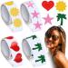 400 Pieces Tanning Bed Stickers for Body Heart Labels Stickers Body Stickers Perforated Self Adhesive Small Sun Tan Stickers for Tanning  100 Pieces Per Roll  1.2 x 0.8 Inches (Funny Pattern)