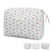 Travel Toiletry Bag Cotton Floral Travel Makeup Bag Portable Cosmetic Bag Travel Makeup Storage Bag for Women Girls (Flower-Blue)
