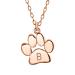 Initialee alphabet a-z petite dog cat pet kitten puppy paw pod paw pod necklace animal jewelry for women teen polished rose yellow gold plates .925 sterling silver adaptable rose b