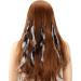 MWOOT 4Pcs Boho Feather Hair Clips with Comb - Handmade Indian Tassels Beads Hair Extensions for Women - Festival Hippie Hair Accessories - Buy Online on GoSupps.com