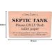 Septic Tank Pine Effect Sign Plaque Notice for Toilet Bathroom W.C only Flush Toilet Paper - Buy Online on GoSupps.com