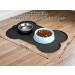 Dog Bowl Mat - Silicone Pet Mat for Food and Water - Waterproof Feeding Tray with Lip - Dark Grey - 17.7 x 11.8 - Buy Online on GoSupps.com
