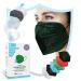 Virshields FFP2 Mundsprung Mask - PFE 94% VFE 99.99% EN 149: 2001+A1: 2009 5 layers 10-2000 pieces filtering made in EU choice of color - breathing mask protective mask half mask 1 piece (40s pack)Dark green