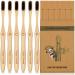 Virgin Forest Bamboo Toothbrush Biodegradable Bamboo Charcoal Toothbrushes Natural Eco Friendly Wooden Toothbrush 6-Pack