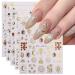 JMEOWIO 9 Sheets Heart Moon Star Sun Nail Art Stickers Decals Self-Adhesive Colorful Gold Nail Supplies Nail Art Design Decoration Accessories