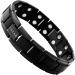 LUXAR Men's Titanium Magnetic Therapy Linked Bracelet for Pain Relief | Double Magnet Strength with Powerful Rare-Earth Neodymium Magnets | Adjustable Length with Steel Resizing Tool (Brushed Black)