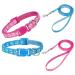 Tonyg-P 2 pieces of puppy neck straps with a leash set dog collar and leash adjustable dog collar soft nylon pet collar for puppies Small medium dogs