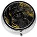 Gold & Black Mini Round Pill Box | 3 Compartment Travel Organizer | Portable Medicine Case for Home & Office - Buy Online on GoSupps.com