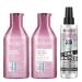 Redken Routine For Fine and Lifeless Hair Set of Shampoo Conditioner & LeaveIn Restores Hair and Gives Volume With Filloxane and Softening Polymers Volume Injection & One United