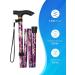 Buy Foldable Walking Sticks for Seniors - Adjustable T-Handle Walking Aids for Men & Women | Stylish Black & Violet Flower Designs - Buy Online on GoSupps.com