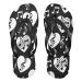 Mnsruu Musical Note Heart Flip Flops Black White Hotel Spa Bedroom Travel XS for Men Women