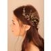 BERYUAN Women Girls Black Crystal Rhinestone Gold Beads Hair Comb Rhinestone Wedding Hair Comb Gold Bride Headband Wedding Hair Accessories for Women Girls - Buy Online on GoSupps.com