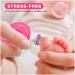 JAYL Electric Baby Nail Trimmer - 10 Grinding Pads for Infants, Toddlers & Adults - Bright Pink Round Design - Buy Online on GoSupps.com