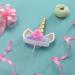 Coonoe Unicorn Cake Topper with Handmade Eyelashes and Reusable Gold Horn - Ideal for Birthday Parties, Baby Showers, and Weddings - Buy Online on GoSupps.com