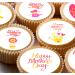 Mother's Day 24 pre-cut edible party decorations Wafer Paper Cupcake Topper Cake