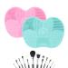 TSHAOUN Silicone Makeup Brush Scrubber Pad - 2 Pack Green & Pink | Effective Cosmetic Cleaning for Flawless Makeup Application - Buy Online on GoSupps.com