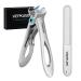 Vepkuso Nail Clippers for Seniors Wide Jaw Fingernail Clippers and Angled Head Toenail Clippers for Thick Nail Stainless Steel Professional Nail Cutter with File (Sliver Nail Clipper)
