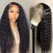 Kdmidun 13x4 HD Transparent Lace Front Wigs Human Hair for Women Deep Wave Lace Frontal Wigs Human Hair Pre Plukced Brazilian Deep Curly Human Hair Wigs 180% Density Natural Black Color 20 Inch 20 Inch 13x4 Lace Front Wi...