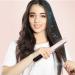 ANGENIL Pro Titanium Flat Iron Hair Straightener - Fast Heating Dual Voltage Straightening/Curling Iron - Negative Ion Technology - Round Pink Design - Includes Heat Resistant Silicone Mat - Buy Online on GoSupps.com