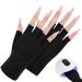 ACWOO UV Gloves for Gel Nails 1 Pair UV Protection Gloves for Manicures Anti UV Gloves for Nail Lamp Manicures Dryer Nail Skin Care Fingerless UV Protection Gloves Protect Hands from UV Harm 1 Pair Black