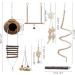 Yue Budgie Toys 7 Pcs Bird Toys Natural Coconut Bird Cage with Ladder Hanging Swing Climbing Hammock Rotated Ladder Wooden Chewing Toy Bells parrot toys for Birds parrots Love Birds Mynah - Buy Online on GoSupps.com