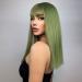 Pretfy Green Wig for Women 16 Natural Middle Length Straight Wig with Hair Bangs - Grass Green Wig for Cosplay & Halloween - Heat Resistant Synthetic Hair - Short-2 (Green) - Buy Online on GoSupps.com