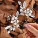 Fashband Flower Bridal Wedding Hair Pins Clips Sliver Leaf Hair Accessories Crystal Bridal Headpiece for Women and Girls (2 Pack)