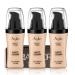 3 Pack MARIA AYORA Liquid Foundation Makeup Matte Face Makeup Foundation Moisturizing Lightweight 1.4fl oz 1 Bottle (02 Natural)