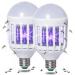 OSTF 2 Packs Bug Zapper Light Bulb 2 in 1 Mosquito Killer Lamp Bulb E27 Mosquito Zapper Bulb UV LED Mosquito Light Bulb for Patio Outdoor Indoor White 6.3 inches x 3.15 inches