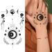 20 Sheets Black Tiny Temporary Tattoo Stickers for Men Women - Moon Butterfly Bird Flower Designs - Waterproof Body Art for Arm Neck Shoulder - Buy Online on GoSupps.com