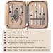 FAMILIFE 7PCS Manicure Set for Men - Professional Stainless Steel Nail Kit with Leather Travel Case - Grooming Gift Set in Gray and Orange - Buy Online on GoSupps.com