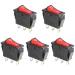 5Pcs AC 250V/16A, 125V/20A Red Light Illuminated LED On/Off SPST 3 Pin 2 Position Mini Boat Rocker Toggle Switch Snap for Car Boat by QTEATAK Red/ON-OFF / 3Pins