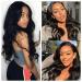 Greenmir Black Lace Front Wig | 24 Wavy Heat-Resistant Synthetic Hair | 13x4 Side Partition - Buy Online on GoSupps.com