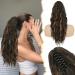 Claw Clip on Ponytail Extensions BARSDAR Long Curly Wavy Clip in Ponytail Extension Claw Clip for Women Synthetic Clip in Ponytail Fake Pony Tail Hairpieces for Girls Daily Party(18'' Brown & Blonde) 18 Inch Darkest Brown with Auburn Blonde Highlights
