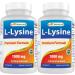 Best Naturals L-Lysine 1000mg 180 Tablets (180 Count (Pack of 2))