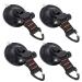 CONBOLA Heavy Duty Suction Cups 4 Pieces with Hooks Upgraded Car Camping Tie Down Suction Cup Camping Tarp Accessory with Securing Hook Strong Power for Awning Boat Camping Trap.(4 pcs) Classic red line Black-4 Pieces