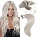 Moresoo Bonding Extensions Real Hair Blond Remy Keratin U Tip Extensions Real Hair 1g Hot Fusion Hair Extension Real Hair Bondings Weißblond #60A smooth thick hair 50g 50 cm 2.U-tip #60A