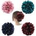 Cinaci 4 Pack Black Plastic Hair Claws Clips with Big Large Satin Flower Bow Barrettes Clamps Bun Chignon Updo Holders Hair Accessories for Women Girls