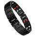 Jeracol Titanium Steel Magnetic Bracelets for Men 4 Element Double Row Strength Magnets Wristband Magnetic Brazaletes with Free Links Removal Tool & Jewelry Gift Box A-black