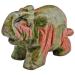 Nupuyai elephant figure gemstone crystal lucky elephant healing stone lucky charm elephant figure Reiki Fengshui decoration 911#green-unakite