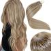 LAAVOO Blond Microring Extensions Real Hair 1g/S Micro Loop Extensions Real Hair Dark Ashblond Highlights High Blond Real Hair Extensions With Microring Pre Bonded #16/22 50g 45 cm 3.19micro #16/22